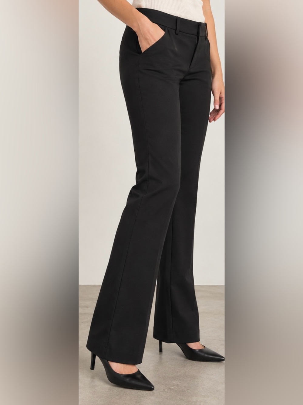 Express Editor Barely Boot Low Rise Black Pants 10R